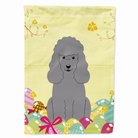 Poodle - Silver Easter Eggs Breed Themed Flag Canvas