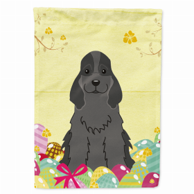 Cocker Spaniel - Black Easter Eggs Breed Themed Flag Canvas