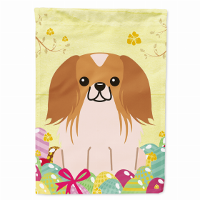 Pekingese - Red and White Easter Eggs Breed Themed Flag Canvas