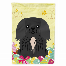 Pekingese - Black Easter Eggs Breed Themed Flag Canvas