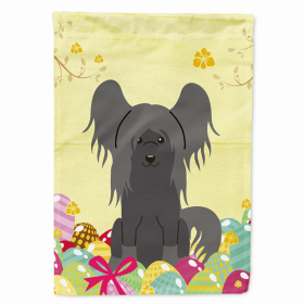 Chinese Crested - Black Easter Eggs Breed Themed Flag Canvas