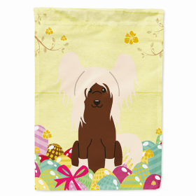 Chinese Crested - Cream Easter Eggs Breed Themed Flag Canvas