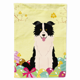 Border Collie - Black and White Easter Eggs Breed Themed Flag Canvas