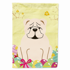 Bulldog - White Easter Eggs Breed Themed Flag Canvas