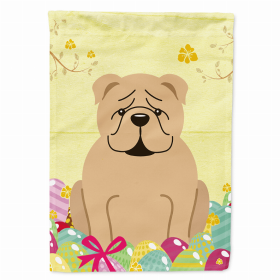 Bulldog - Fawn Easter Eggs Breed Themed Flag Canvas