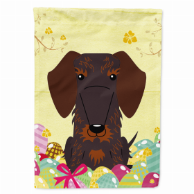 Dachshund - Wire - Chocolate Easter Eggs Breed Themed Flag Canvas