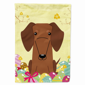 Dachshund - Red Easter Eggs Breed Themed Flag Canvas