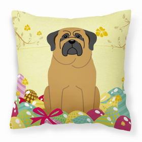 Mastiff Easter Eggs Design Dog Art Fabric Decorative Pillow