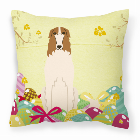 Borzoi Easter Eggs Design Dog Art Fabric Decorative Pillow