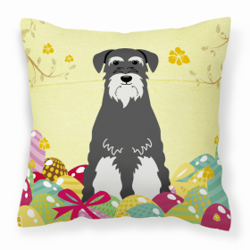 Schnauzer - Standard - Salt and Pepper Easter Eggs Design Dog Art Fabric Decorative Pillow