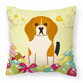 Beagle Easter Eggs Design Dog Art Fabric Decorative Pillow