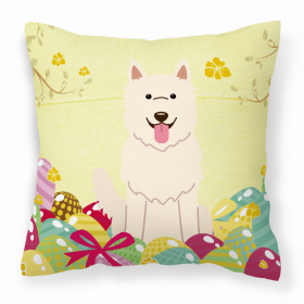 German Shepherd - White Easter Eggs Design Dog Art Fabric Decorative Pillow