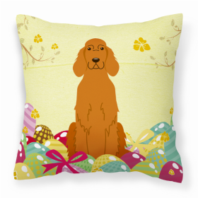 Irish Setter Easter Eggs Design Dog Art Fabric Decorative Pillow