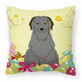 Briard - Black Easter Eggs Design Dog Art Fabric Decorative Pillow