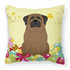 Bullmastiff Easter Eggs Design Dog Art Fabric Decorative Pillow