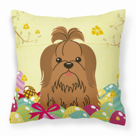 Shih Tzu - Chocolate Easter Eggs Design Dog Art Fabric Decorative Pillow