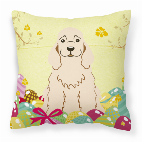 Cocker Spaniel - Buff Easter Eggs Design Dog Art Fabric Decorative Pillow