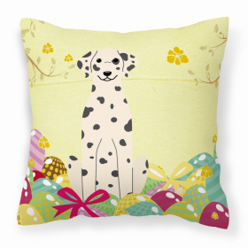 Dalmatian Easter Eggs Design Dog Art Fabric Decorative Pillow