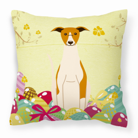 Whippet Easter Eggs Design Dog Art Fabric Decorative Pillow