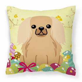 Pekingese - Fawn Easter Eggs Design Dog Art Fabric Decorative Pillow