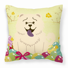 Chow Chow - White Easter Eggs Design Dog Art Fabric Decorative Pillow