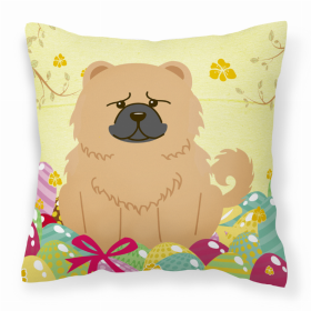 Chow Chow - Cream Easter Eggs Design Dog Art Fabric Decorative Pillow