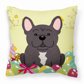 French Bulldog - Brindle Easter Eggs with Dog Fabric Decorative Pillow