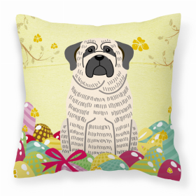 Mastiff - Brindle and White Easter Eggs With Dog Fabric Decorative Pillow