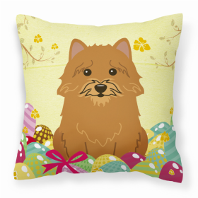 Norwich Terrier Easter Eggs With Dog Fabric Decorative Pillow