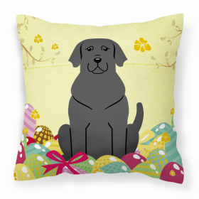 Labrador Retriever - Black Easter Eggs with Dog Fabric Decorative Pillow