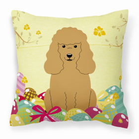 Poodle - Tan Easter Eggs With Dog Fabric Decorative Pillow