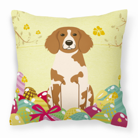 Brittany Easter Eggs with Dog Fabric Decorative Pillow