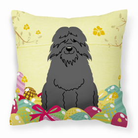 Bouvier des Flandres Easter Eggs with Dog Fabric Decorative Pillow