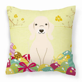 Bedlington Terrier - Sandy Easter Eggs With Dog Fabric Decorative Pillow