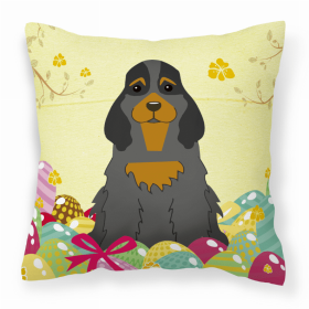 Cocker Spaniel - Black and Tan Easter Eggs With Dog Fabric Decorative Pillow