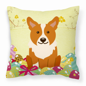 Corgi Easter Eggs with Dog Fabric Decorative Pillow