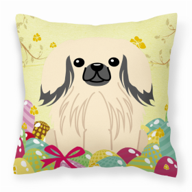 Pekingese - Cream Easter Eggs With Dog Fabric Decorative Pillow