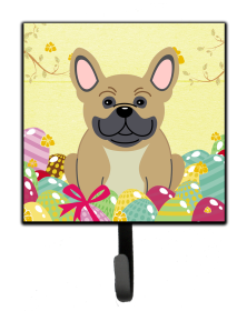 French Bulldog - Cream - Easter Eggs Themed Art Leash or Key Holder