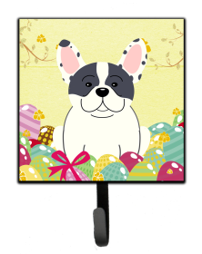 French Bulldog - Piebald - Easter Eggs Themed Art Leash or Key Holder