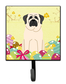 Mastiff - White - Easter Eggs Themed Art Leash or Key Holder