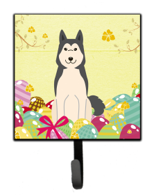 West Siberian Laika Spitz Easter Eggs Themed Art Leash or Key Holder