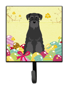 Schnauzer - Black - Easter Eggs Themed Art Leash or Key Holder