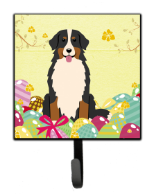 Bernese Mountain Dog Easter Eggs Themed Art Leash or Key Holder