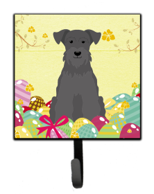 Miniature Schnauzer - Black - Easter Eggs Themed Art Leash or Key Holder