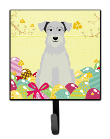 Miniature Schnauzer - White - Easter Eggs Themed Art Leash or Key Holder