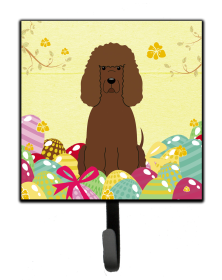 Irish Water Spaniel Easter Eggs Themed Art Leash or Key Holder