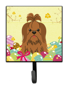 Shih Tzu - Chocolate - Easter Eggs Themed Art Leash or Key Holder