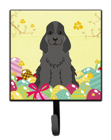 Cocker Spaniel - Black - Easter Eggs Themed Art Leash or Key Holder