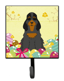 Cocker Spaniel - Black and Tan - Easter Eggs Themed Art Leash or Key Holder