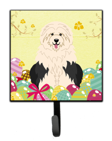 Old Engish Sheepdog Easter Eggs Themed Art Leash or Key Holder